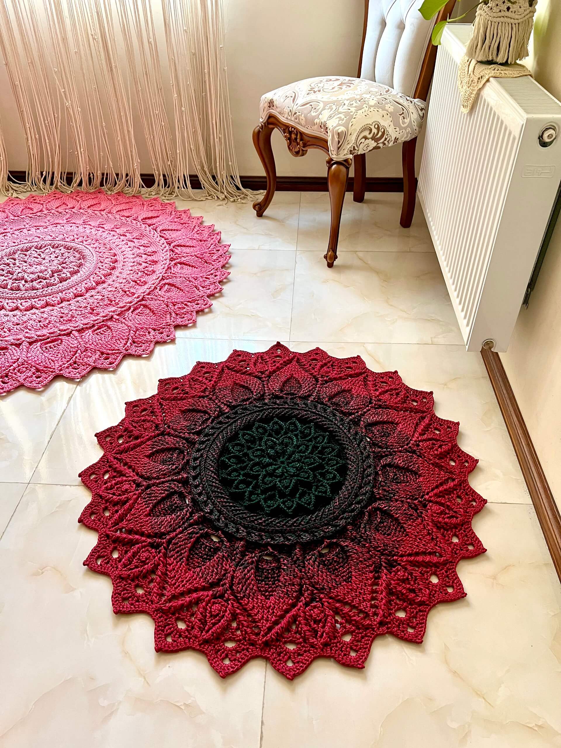 فرشینه دستبافت مکرومه لوکس