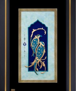 تابلو هنری مرغان بهشتی با ورق طلا ۲۴ عیار