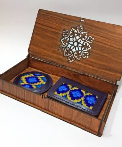 جاکارتی و آیینه جیبی چرمی دستدوز