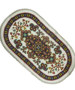 جلومبلی پتهدوزی دستدوز با طرح سنتی و رنگهای اصیل ایرانی – مناسب دکور پذیرایی