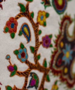 جلومبلی پته‌دوزی دست‌دوز با طرح سنتی و رنگ‌های اصیل ایرانی – مناسب دکور پذیرایی