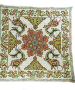 پته دوزی دست دوز طرح سنتی ایرانی با ابعاد ۹۵×۹۵ سانتی‌متر